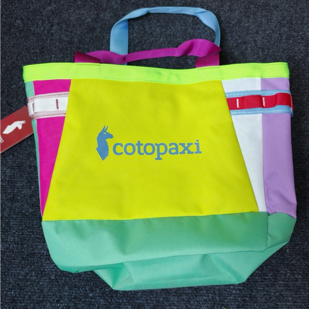Cotopaxi 30L Multicolor Canvas Tote Bag - Neon Green & Mint
